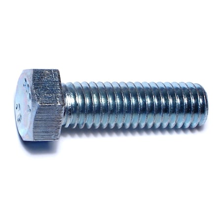 Grade 2, 3/8-16 Hex Head Cap Screw, Zinc Plated Steel, 1-1/4 In L, 100 PK